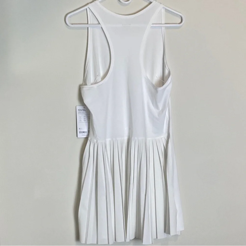 NWT Athleta Match Point Pleated Dress Bright White Tennis No Shorts Size L - Picture 4 of 6
